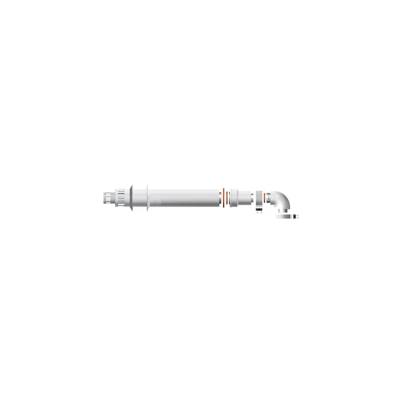 Zestaw koncentryczny standard l = 1000 mm z adapterem 60/100 --> 80/125 z kolanem do kotłów serii GENUS PREMIUM EVO, CLAS PREMIUM EVO (do bezpośredniego podłączenia z kotłem) Ekspresowa dostawa