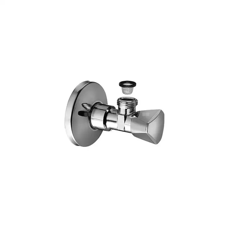 Zawór kątowy SANLAND 1/2"x 3/8" z sitkiem chrom Popularny