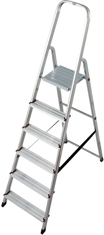 Hit sprzedaży Drabina aluminiowa jednostronna 1x6 KRAUSE 5 + podest 150 kg