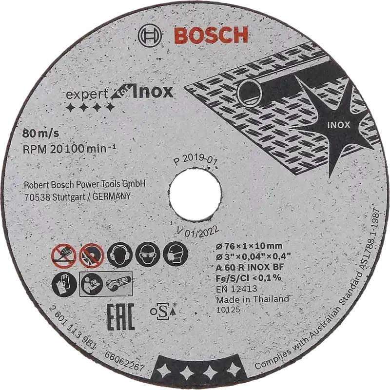 Bestseller Tarcza tnąca do metalu, stali nierdzewnej EXPERT FOR INOX Bosch 76x10 mm A 60 R INOX BF 5 sztuk