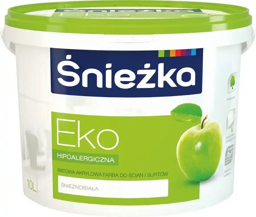 Farba biała hipoalergiczna 10l Eko Śnieżka Łatwy zwrot