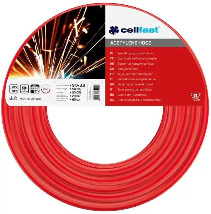 Wąż do acetylenu 9x3 mm 1m Cellfast 20-010 Wysoka jakość