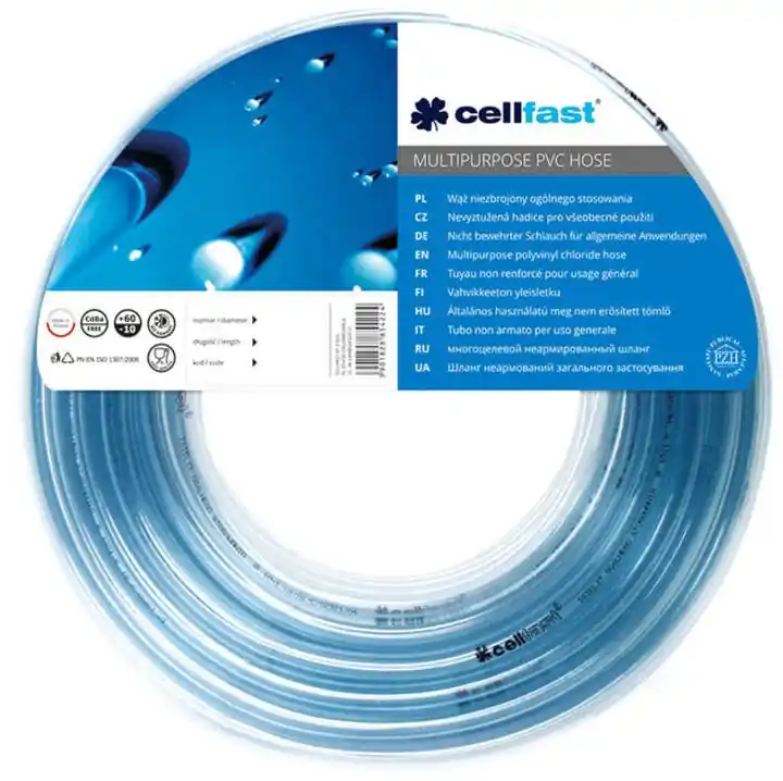 Wąż niezbrojony ogólnego stosowania igielitowy 19×3,0 mm 1m Cellfast 20-667 Łatwy zwrot