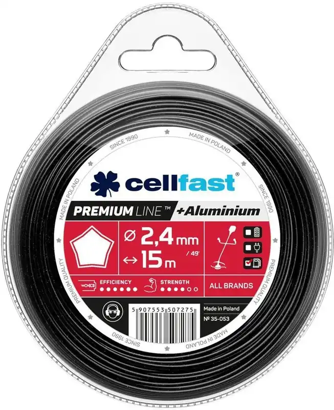 Żyłka tnąca do kosy gwiazdka PREMIUM LINE Cellfast 2,4 mm x 15 m 35-053 Nowość