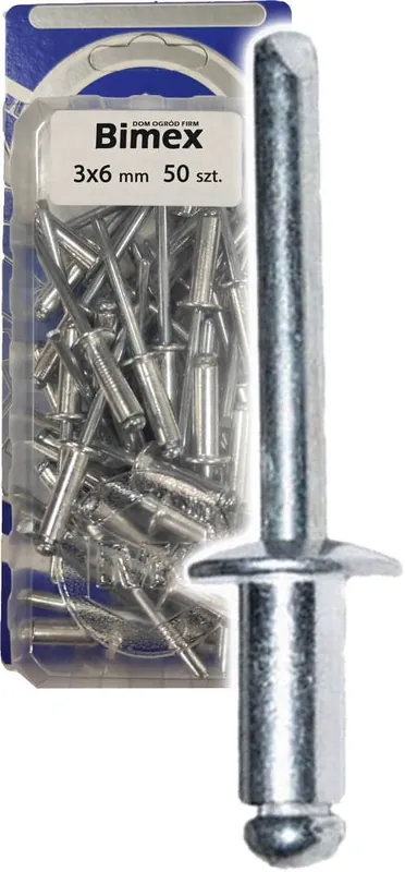 Szybka wysyłka Nity zrywalne aluminiowe AL/FE 3 x 6 mm Magkrak 50 sztuk