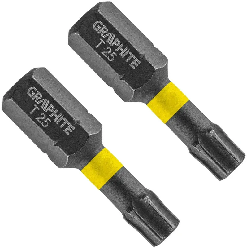 Końcówki wkrętakowe udarowe TX25 x 25 mm Graphite 2 sztuki 56H514 Hit sprzedaży