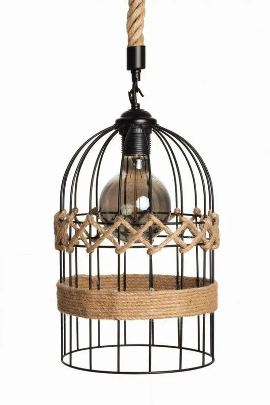 Kup online Lampa wisząca jutowa KLATKA boho