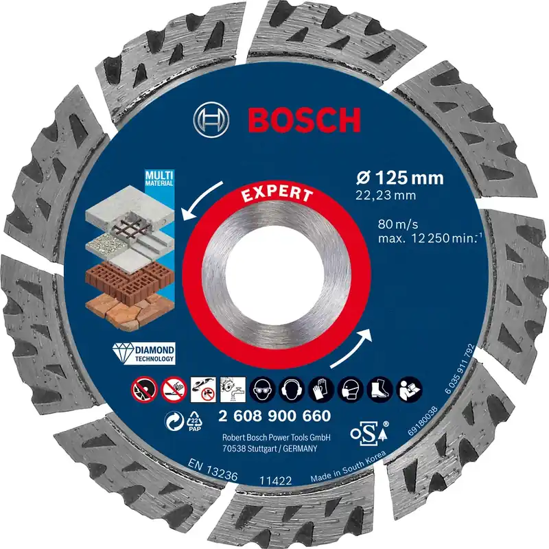 Bezpieczna płatność Diamentowa tarcza tnąca o średnicy 125 mm Bosch EXPERT MultiMaterial