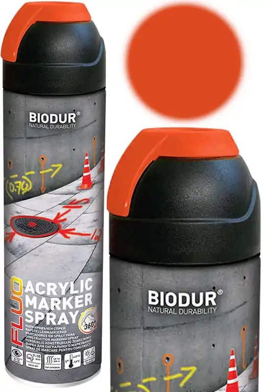 Biodur spray geodezyjny 500ml pomarańczowy Popularny