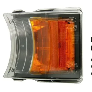 Dodaj do koszyka Lampa kierunkowskazu przód L/P (kolor szkła pomarańczowy, H21W, ze światłem do jazdy dziennej, czarne wykończenie, ilość diod led 4/8) pasuje do SCANIA G I, P I, R I, T 01.03-05.19