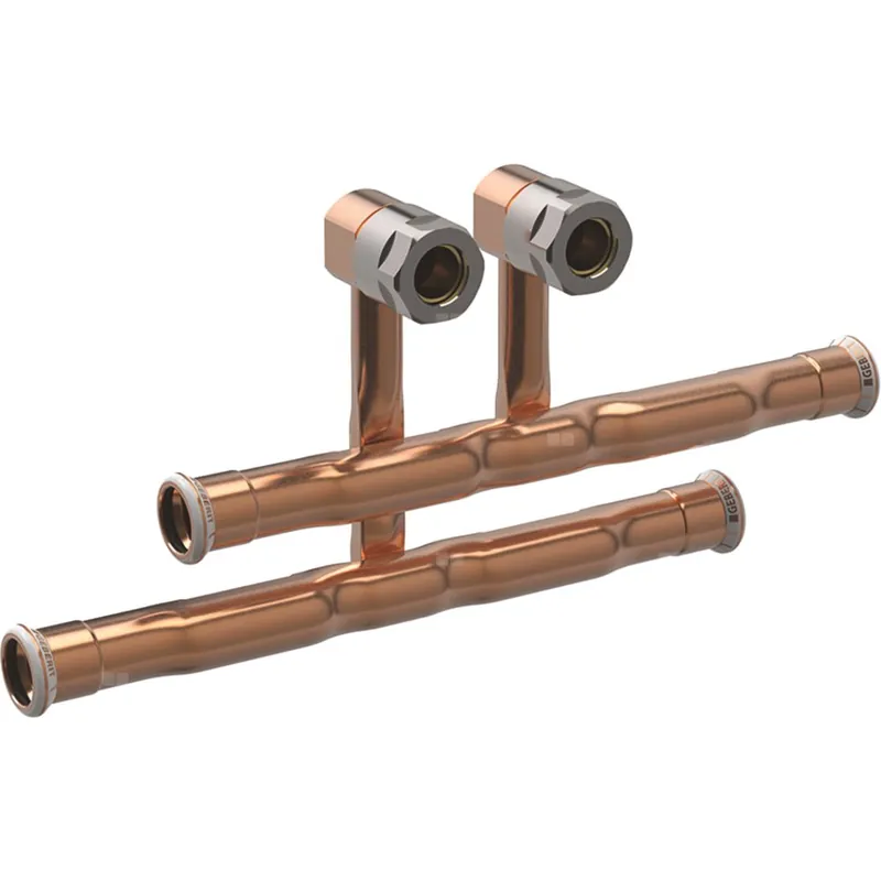 Bezpieczna płatność Trójnik GEBERIT Mapress 90‘ żywica kamienna 18 mm x 15 mm x 18 mm (mufa zaciskowa x śrubunek przyłączeniowy do eurokonus x mufa zaciskowa)