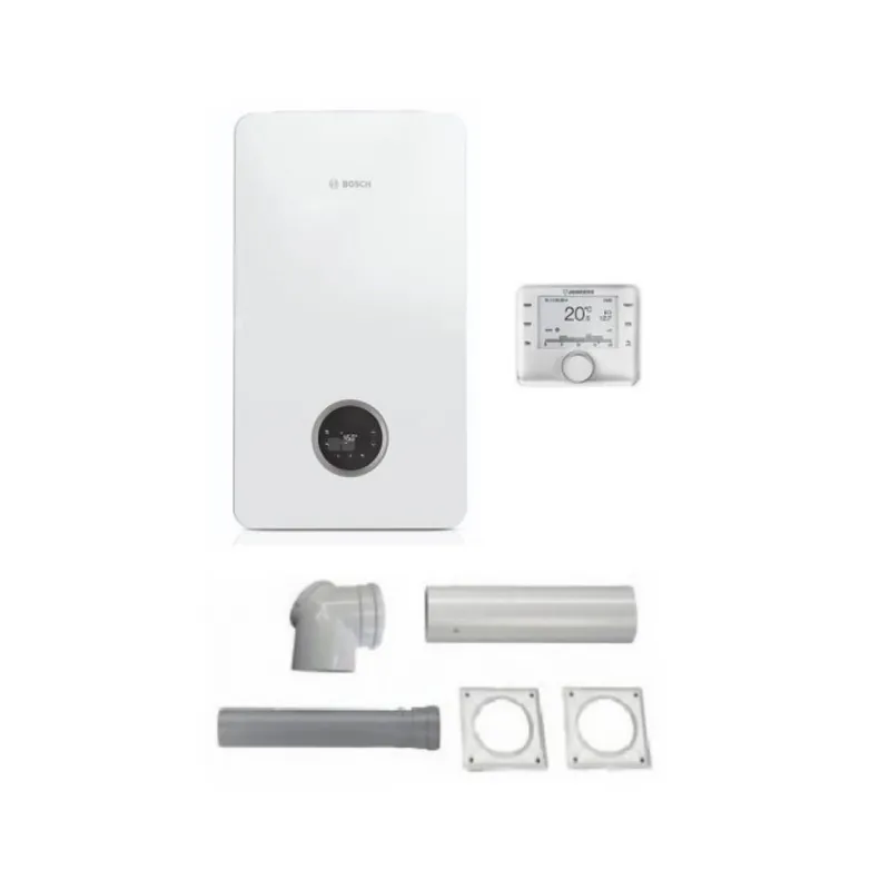 Kup teraz Pakiet - Kocioł gazowy dwufunkcyjny BOSCH TERMOTECHNIKA CONDENS GC2300iW24C kondensacyjny wiszący 25 kW + Czujnik temperatury zewnętrznej + RegulatorCW400 + Zestaw powietrzno-spalinowy szachtowy2581