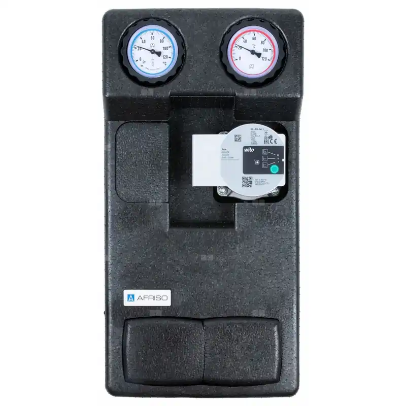 Taniej Grupa pompowa AFRISO PrimoTherm 180-1 DN 25 WP GZ x GW 1 1/2‘‘ x 1‘‘, z izolacją, z pompą obiegową Wilo Para SC 25/6
