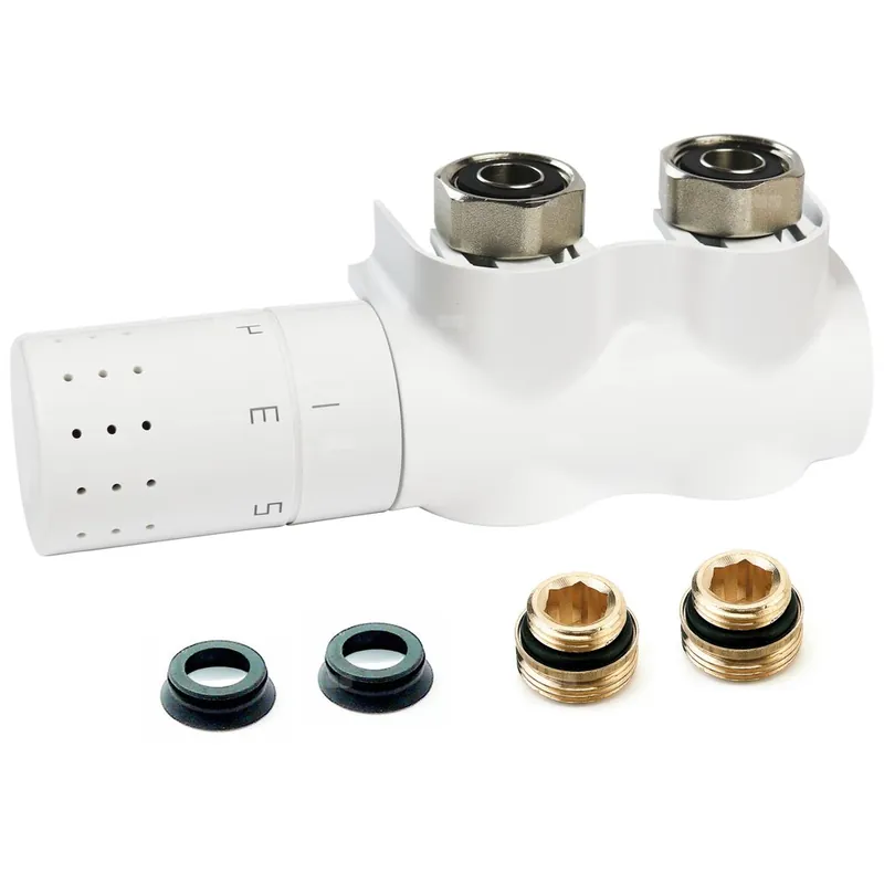 Popularny Zawór grzejnikowy termostatyczny COMAP AutoSar Thermod Design kątowy, połączenie 3/4‘‘ x 3/4‘‘ (malowany) biały