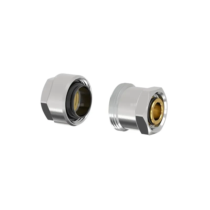 Złącze FLAMCO MEIBES PLUS DVGW dwuczęściowy, mosiądz (niklowanie) / mosiądz (niklowanie), 3/4‘‘ x 1/2‘‘ (eurokonus x PZ), 30.9 mm z uszczelką, PN10 bar Wybór klientów